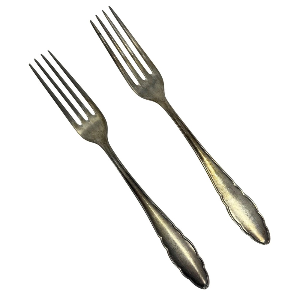2 Vintage‎ Salad Forks Henckles Solingen Zwillingswerk Silverplate Flatware